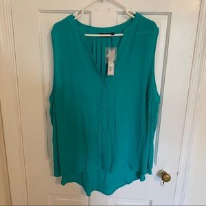 Teal Sleeveless Blouse